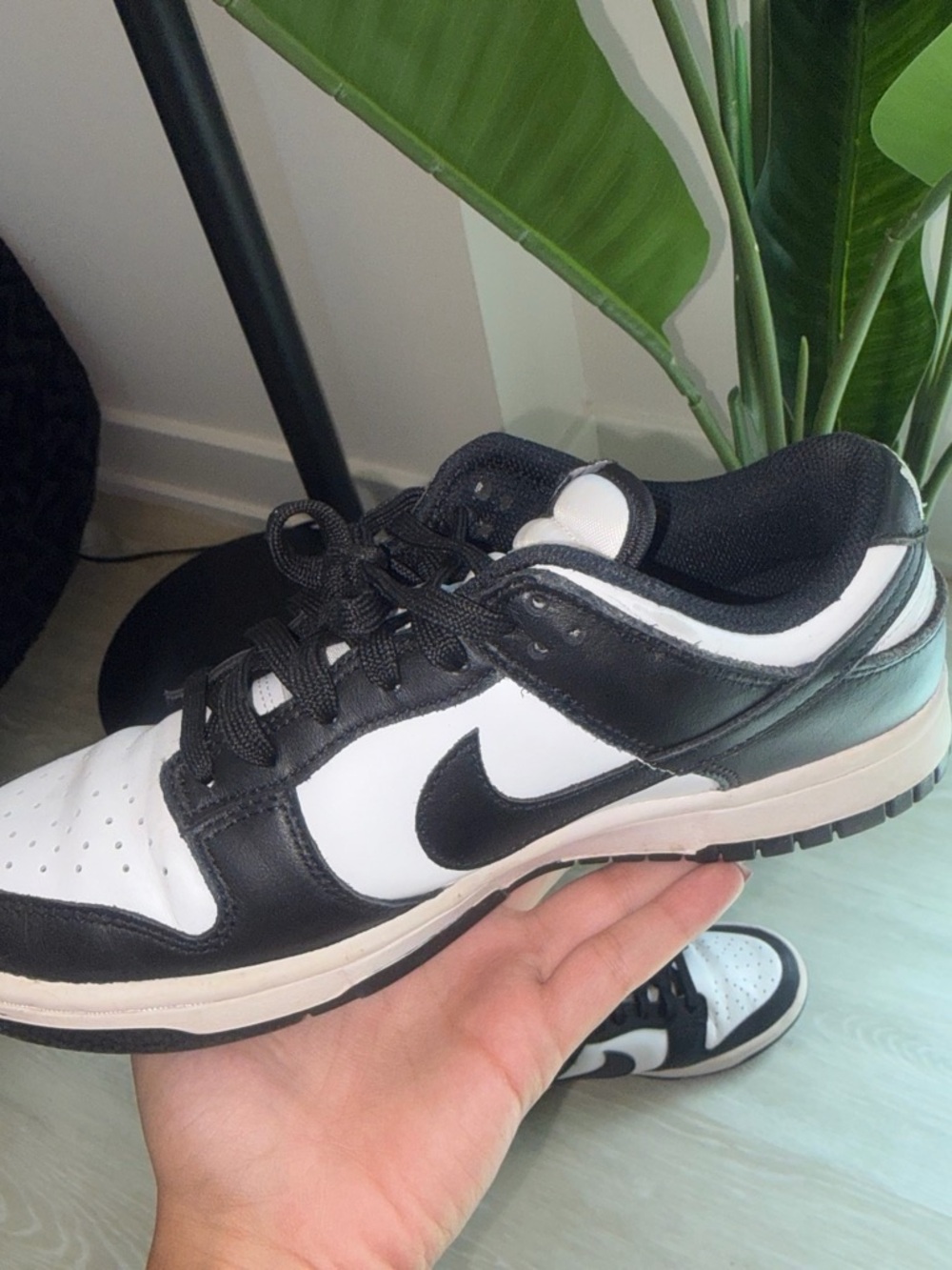 Black and White Womens Panda Dunks- Size 7